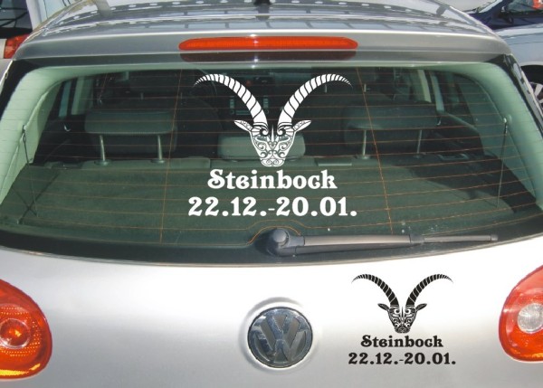 Aufkleber Sternzeichen Steinbock | Dekoratives Horoskop-Motiv mit Datum | ✔Made in Germany  ✔Kostenloser Versand DE