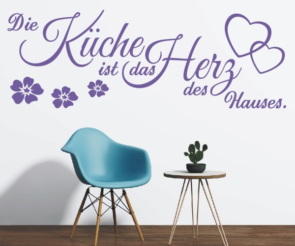 Wandtattoo Spruch | Die Küche ist das Herz des Hauses. | 4 | Schöne Wandsprüche für Küche und Esszimmer | ✔Made in Germany  ✔Kostenloser Versand DE