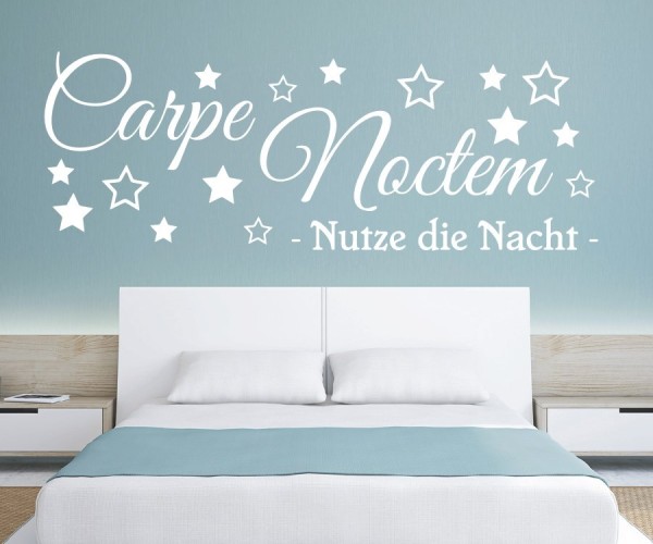Wandtattoo Spruch | Carpe Noctem - Nutze die Nacht | 6 | Schöne Wandsprüche für das Schlafzimmer | ✔Made in Germany  ✔Kostenloser Versand DE