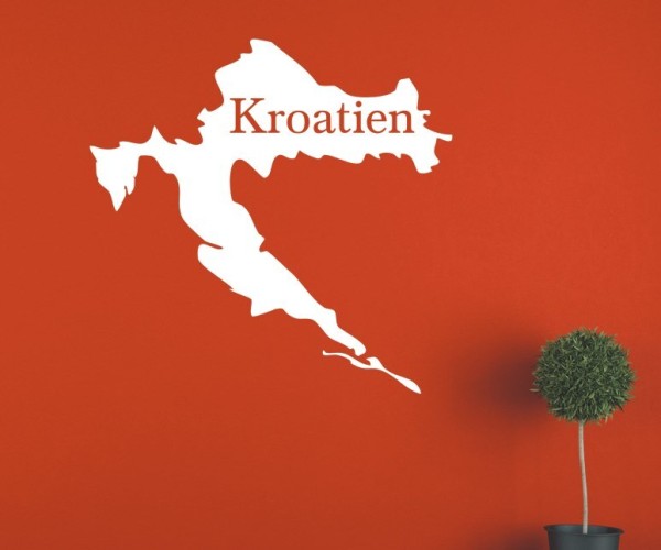 Wandtattoo Landkarte von Kroatien | Mit Schriftzug Kroatien als Silhouette | ✔Made in Germany  ✔Kostenloser Versand DE