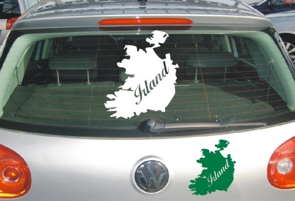 Aufkleber Landkarte Irland | Mit Schriftzug Irland als Silhouette | ✔Made in Germany  ✔Kostenloser Versand DE