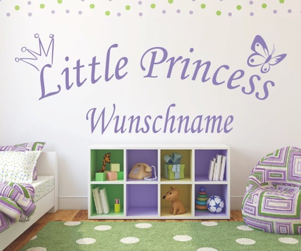 Wandtattoo | Little Princess mit Wunschname für das Kinderzimmer | 22 | günstig kaufen.