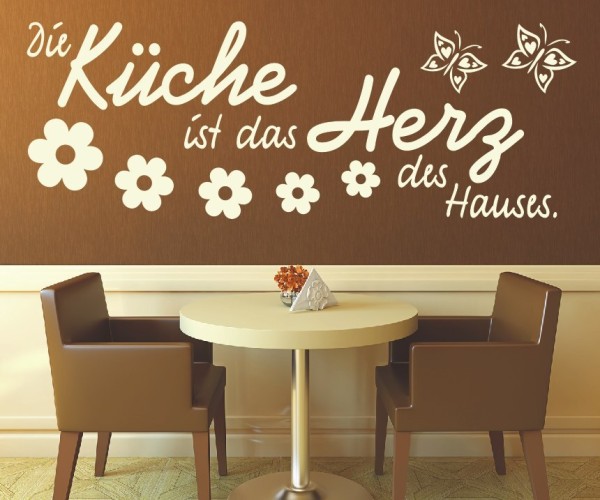 Wandtattoo Spruch | Die Küche ist das Herz des Hauses. | 5 | Schöne Wandsprüche für Küche und Esszimmer | ✔Made in Germany  ✔Kostenloser Versand DE