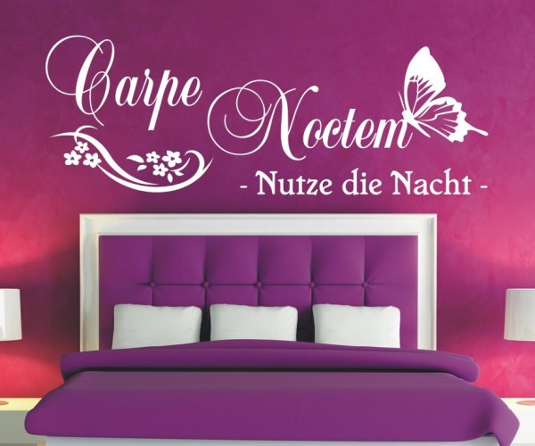 Wandtattoo Spruch | Carpe Noctem - Nutze die Nacht | 5 | Schöne Wandsprüche für das Schlafzimmer | ✔Made in Germany  ✔Kostenloser Versand DE