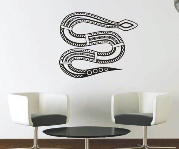 Wandtattoo Maori – Schlange | Ein schönes Tiermotiv mit kunstvollen Linien aus der Kultur von Neuseeland | 2 | ✔Made in Germany  ✔Kostenloser Versand DE