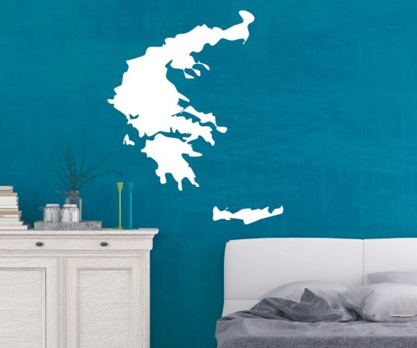 Wandtattoo Landkarte von Griechenland | Ohne Schriftzug als Silhouette | ✔Made in Germany  ✔Kostenloser Versand DE