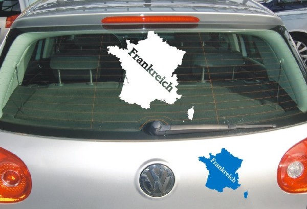Aufkleber Landkarte Frankreich | Mit Schriftzug Frankreich als Silhouette | ✔Made in Germany  ✔Kostenloser Versand DE