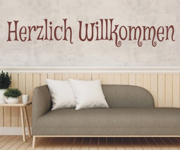 Wandtattoo Spruch | Herzlich Willkommen | 8 | Schöne Wandsprüche für den Flur | ✔Made in Germany  ✔Kostenloser Versand DE