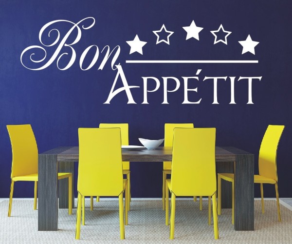 Wandtattoo Spruch | Bon Appètit | 1 | Schöne Wandsprüche für Küche und Esszimmer | ✔Made in Germany  ✔Kostenloser Versand DE