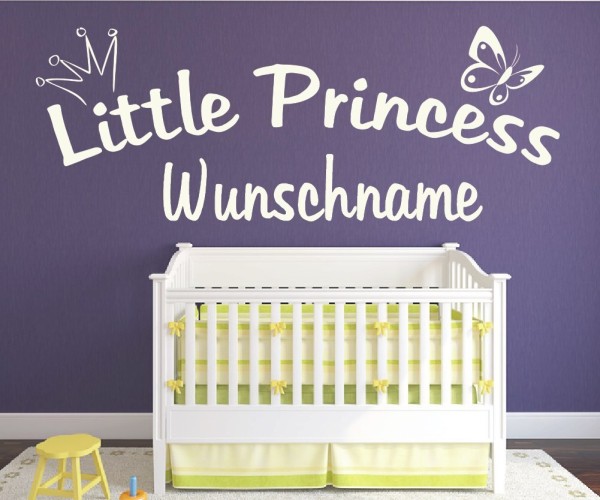 Wandtattoo | Little Princess mit Wunschname für das Kinderzimmer | 27 | günstig kaufen.