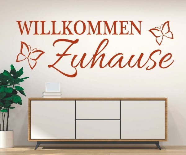 Wandtattoo Spruch | Willkommen Zuhause | 10 | Schöne Wandsprüche für den Flur | ✔Made in Germany  ✔Kostenloser Versand DE