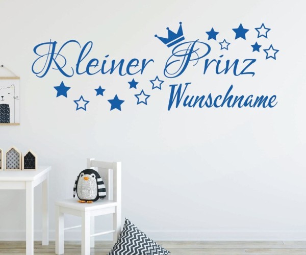Wandtattoo | Kleiner Prinz mit Wunschname für das Kinderzimmer | 27 | günstig kaufen.
