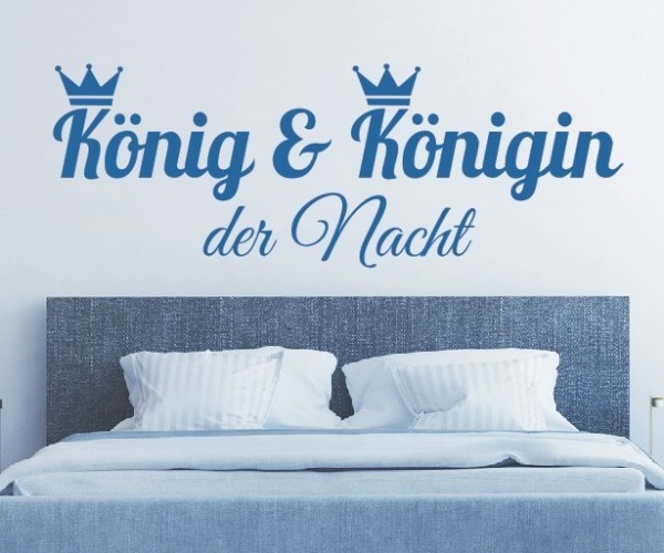 Wandtattoo Spruch | König und Königin der Nacht | 3 | Schöne Wandsprüche für das Schlafzimmer | ✔Made in Germany  ✔Kostenloser Versand DE