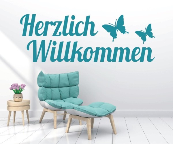 Wandtattoo Spruch | Herzlich Willkommen | 19 | Schöne Wandsprüche für den Flur | ✔Made in Germany  ✔Kostenloser Versand DE