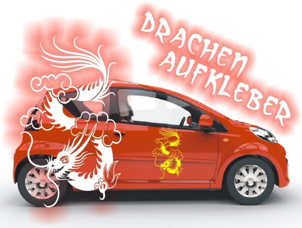 Aufkleber Chinesischer Drachen | Ein tolles fernöstliches Motiv z.B. als Autoaufkleber | 24 | ✔Made in Germany  ✔Kostenloser Versand DE