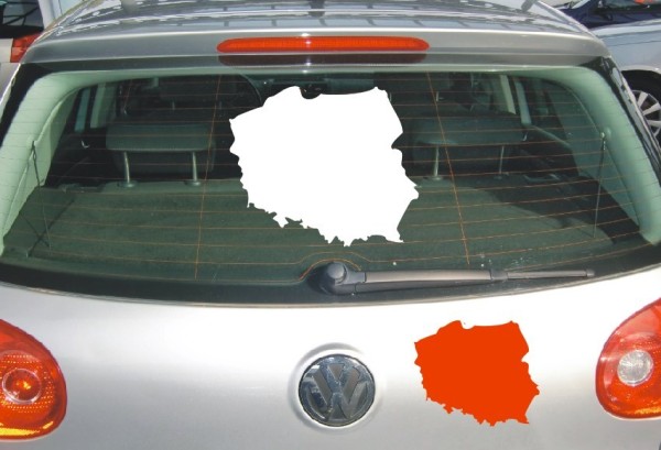 Aufkleber Landkarte Polen | Ohne Schriftzug als Silhouette | ✔Made in Germany  ✔Kostenloser Versand DE
