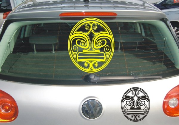 Aufkleber Maori – Masken | Ein schönes Motiv mit kunstvollen Linien aus der Kultur von Neuseeland | 3 | ✔Made in Germany  ✔Kostenloser Versand DE