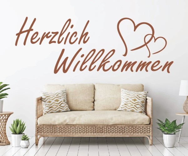 Wandtattoo Spruch | Herzlich Willkommen | 22 | Schöne Wandsprüche für den Flur | ✔Made in Germany  ✔Kostenloser Versand DE
