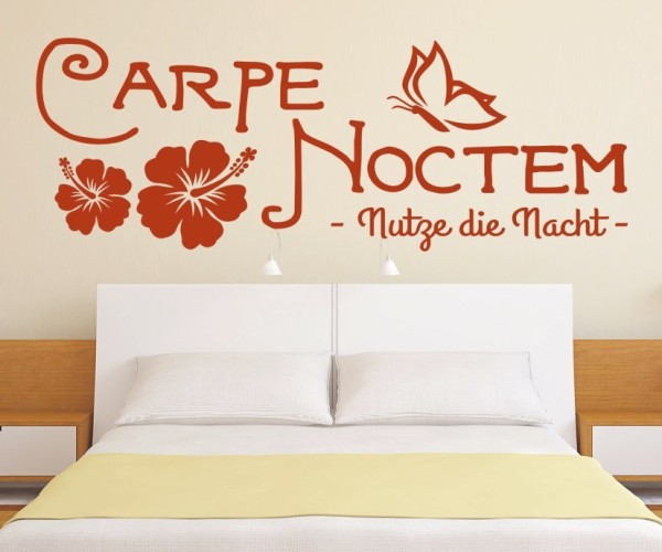 Wandtattoo Spruch | Carpe Noctem - Nutze die Nacht | 8 | Schöne Wandsprüche für das Schlafzimmer