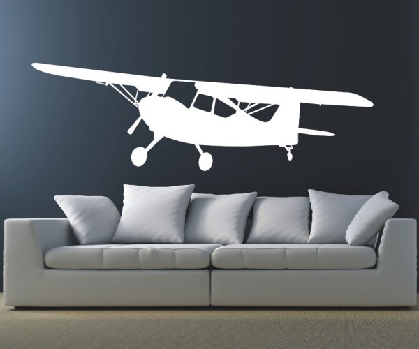 Wandtattoo Sportschatten | Ein Sportflugzeug Cessna als Silhouette günstig kaufen