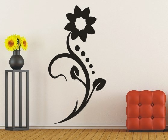 Wandtattoo Blume | Tolles Motiv mit schönen Blüten und dekorativen Blumenranken | 110