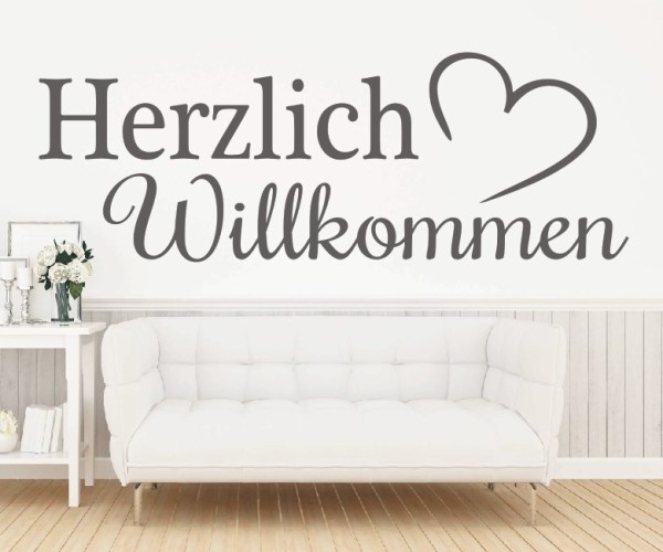 Wandtattoo Spruch | Herzlich Willkommen | 23 | Schöne Wandsprüche für den Flur | ✔Made in Germany  ✔Kostenloser Versand DE