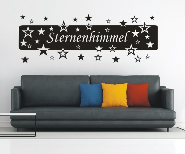 Wandtattoo Banner | Schöner Wandbanner „Sternenhimmel“ mit Sternen für z.B. das Kinderzimmer | ✔Made in Germany  ✔Kostenloser Versand DE