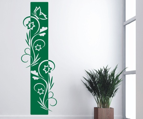 Wandtattoo Banner | Dekoratives Wandbanner mit Blumen, Blüten & Blumenranken | 97 | ✔Made in Germany  ✔Kostenloser Versand DE