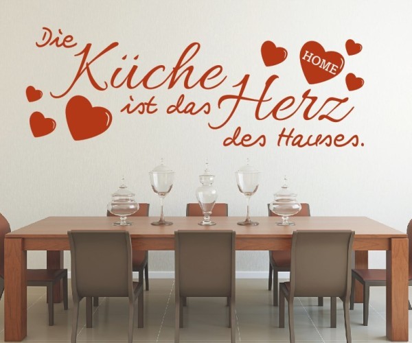 Wandtattoo Spruch | Die Küche ist das Herz des Hauses. | 10 | Schöne Wandsprüche für Küche und Esszimmer