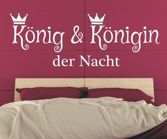 Wandtattoo Spruch | König und Königin der Nacht | 1 | Schöne Wandsprüche für das Schlafzimmer | ✔Made in Germany  ✔Kostenloser Versand DE