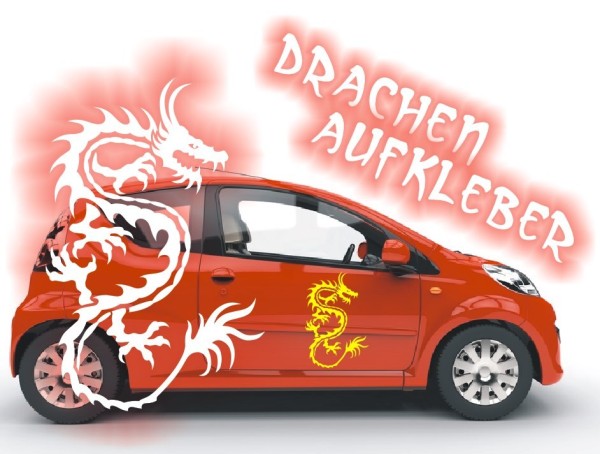 Aufkleber Chinesischer Drachen | Ein tolles fernöstliches Motiv z.B. als Autoaufkleber | 14 | ✔Made in Germany  ✔Kostenloser Versand DE