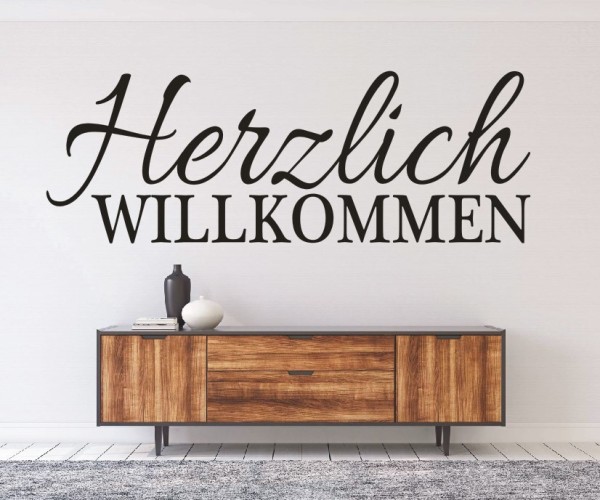 Wandtattoo Spruch | Herzlich Willkommen | 16 | Schöne Wandsprüche für den Flur | ✔Made in Germany  ✔Kostenloser Versand DE