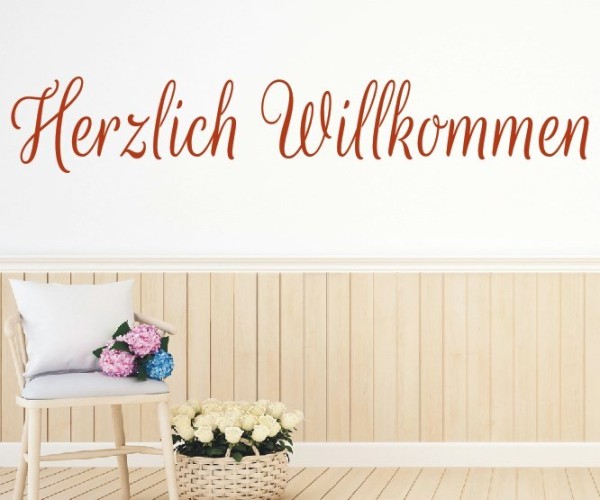 Wandtattoo Spruch | Herzlich Willkommen | 9 | Schöne Wandsprüche für den Flur | ✔Made in Germany  ✔Kostenloser Versand DE