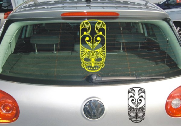 Aufkleber Maori – Masken | Ein schönes Motiv mit kunstvollen Linien aus der Kultur von Neuseeland | 24 | ✔Made in Germany  ✔Kostenloser Versand DE