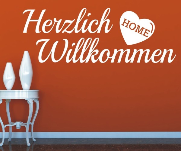 Wandtattoo Spruch | Herzlich Willkommen | 5 | Schöne Wandsprüche für den Flur | ✔Made in Germany  ✔Kostenloser Versand DE