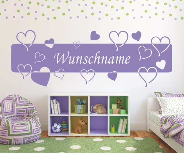 Wandtattoo - Banner mit Wunschnamen für das Kinderzimmer | 4 | ✔Made in Germany  ✔Kostenloser Versand DE
