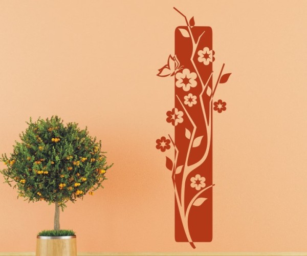 Wandtattoo Banner | Dekoratives Wandbanner mit Blumen, Blüten & Blumenranken | 74 | ✔Made in Germany  ✔Kostenloser Versand DE
