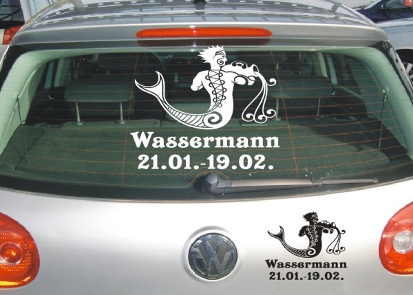 Aufkleber Sternzeichen Wassermann | Dekoratives Horoskop-Motiv mit Datum | ✔Made in Germany  ✔Kostenloser Versand DE
