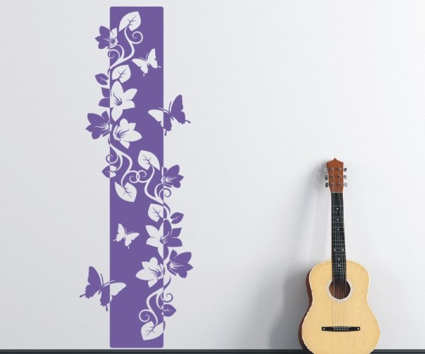 Wandtattoo Banner | Dekoratives Wandbanner mit Blumen, Blüten & Blumenranken | 92 | ✔Made in Germany  ✔Kostenloser Versand DE