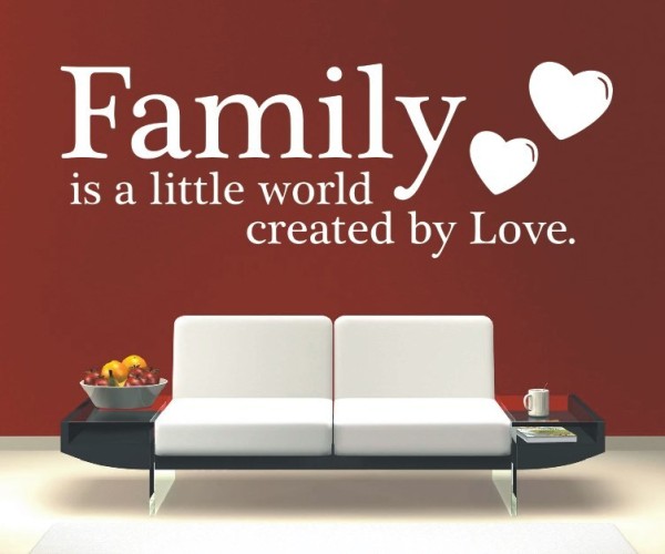 Wandtattoo Spruch | Family is a little world created by Love. | 2 | Schöne englische Wandsprüche für die Familie | ✔Made in Germany  ✔Kostenloser Versand DE