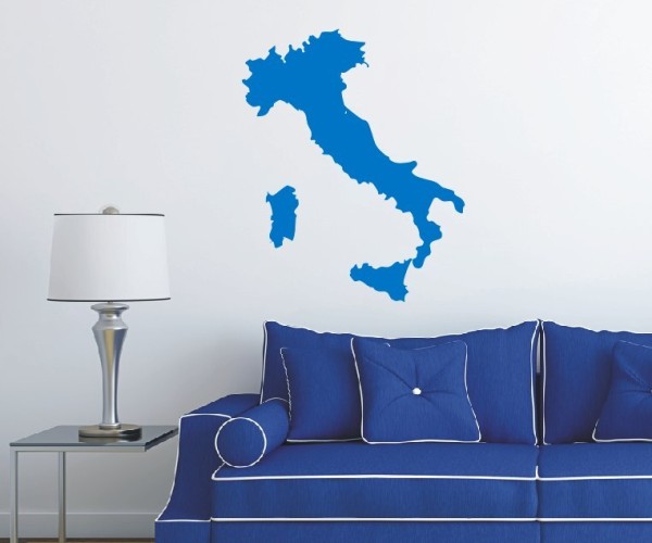 Wandtattoo Landkarte von Italien | Ohne Schriftzug als Silhouette | ✔Made in Germany  ✔Kostenloser Versand DE