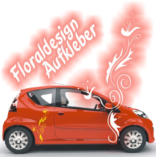 Aufkleber Blumenranke | Schönes verschnörkeltes Motiv mit Blüten als Autoaufkleber | 1 | ✔Made in Germany  ✔Kostenloser Versand DE