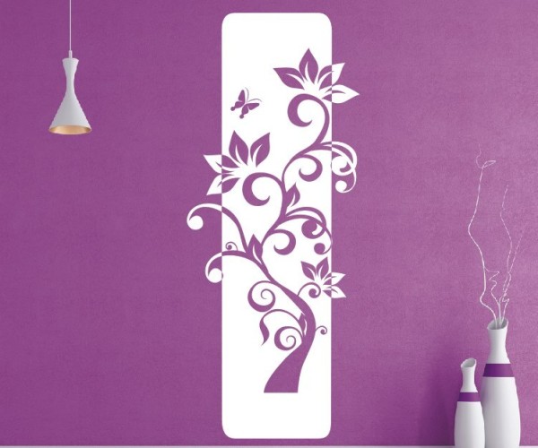 Wandtattoo Banner | Dekoratives Wandbanner mit Blumen, Blüten & Blumenranken | 25 | ✔Made in Germany  ✔Kostenloser Versand DE