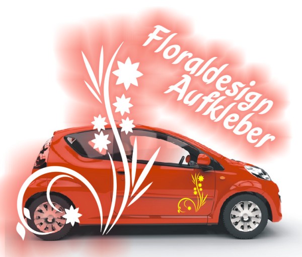 Aufkleber Blume | Schöne Motive mit Blüten und stilvollen Blumenranken als Autoaufkleber | 50 | ✔Made in Germany  ✔Kostenloser Versand DE