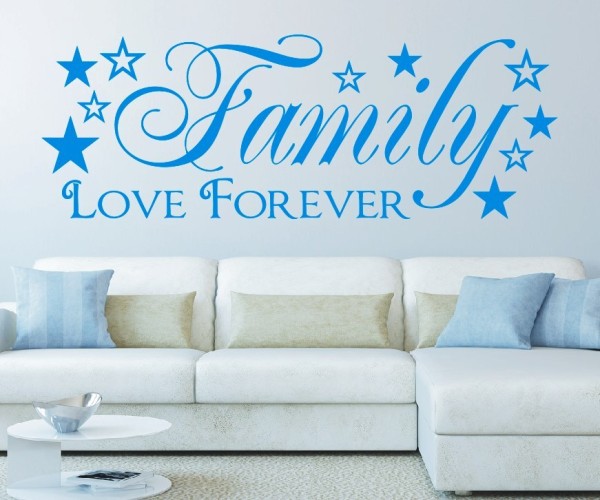 Wandtattoo Spruch | Family love forever | 2 | Schöne englische Wandsprüche für die Familie | ✔Made in Germany  ✔Kostenloser Versand DE