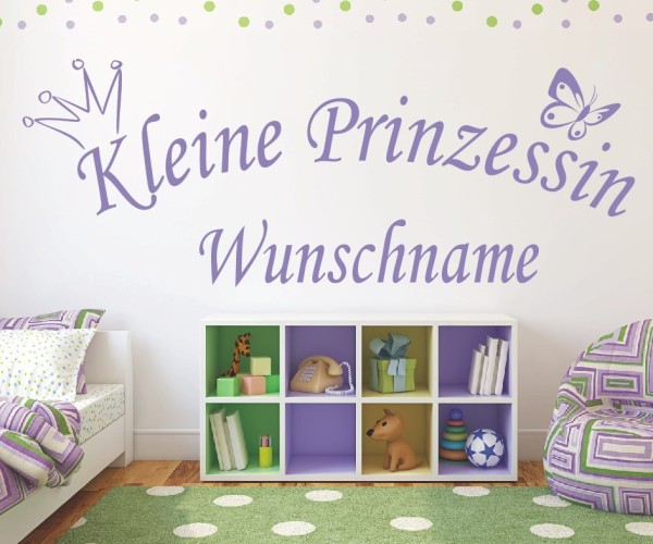 Wandtattoo | Kleine Prinzessin mit Wunschname für das Kinderzimmer | 20 | günstig kaufen.