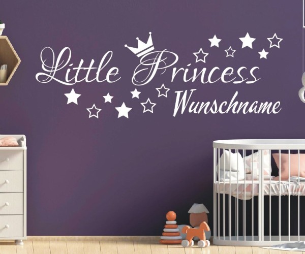 Wandtattoo | Little Princess mit Wunschname für das Kinderzimmer | 11 | günstig kaufen.
