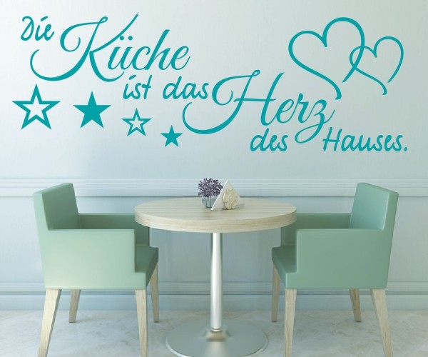 Wandtattoo Spruch | Die Küche ist das Herz des Hauses. | 9 | Schöne Wandsprüche für Küche und Esszimmer