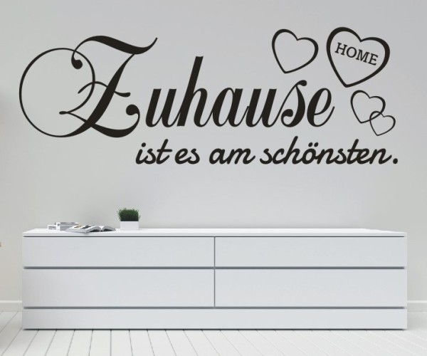 Wandtattoo Spruch | Zuhause ist es am schönsten | 5 | Schöne Wandsprüche für den Flur | ✔Made in Germany  ✔Kostenloser Versand DE