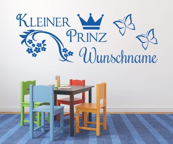 Wandtattoo | Kleiner Prinz mit Wunschname für das Kinderzimmer | 25 | günstig kaufen.